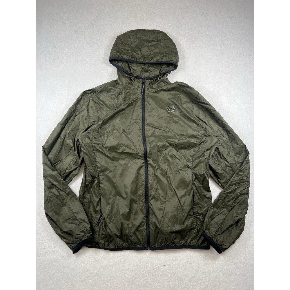 Vortex Optics Men's L Storm Silencer Full Zip Rain Breaker Jacket‎ Green EUC